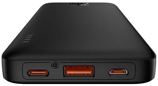 پورت‌های پاور بانک Baseus Airpow 10000mAh 20W شامل پورت USB-C، پورت USB-A و پورت Micro USB